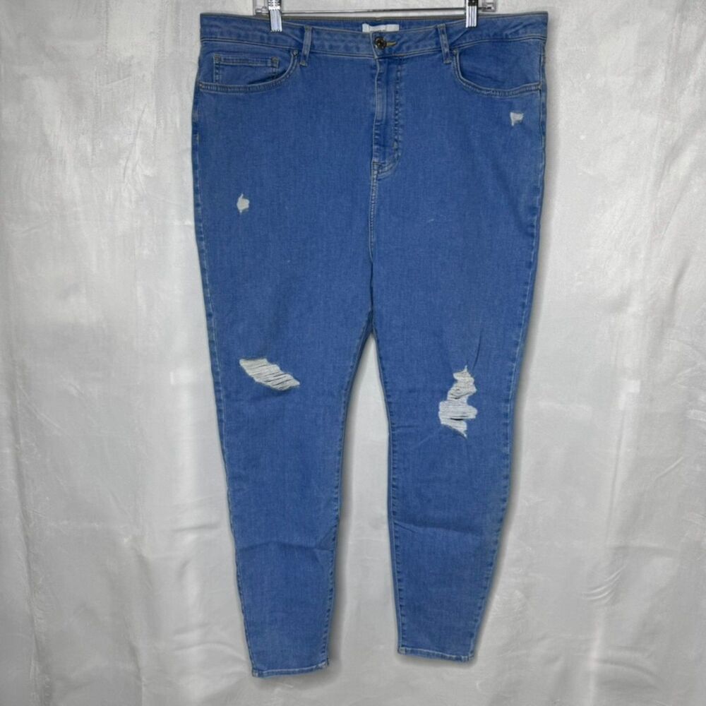 Plus Size High-Rise Distressed Skinny Jeans, Forever 21 - 20